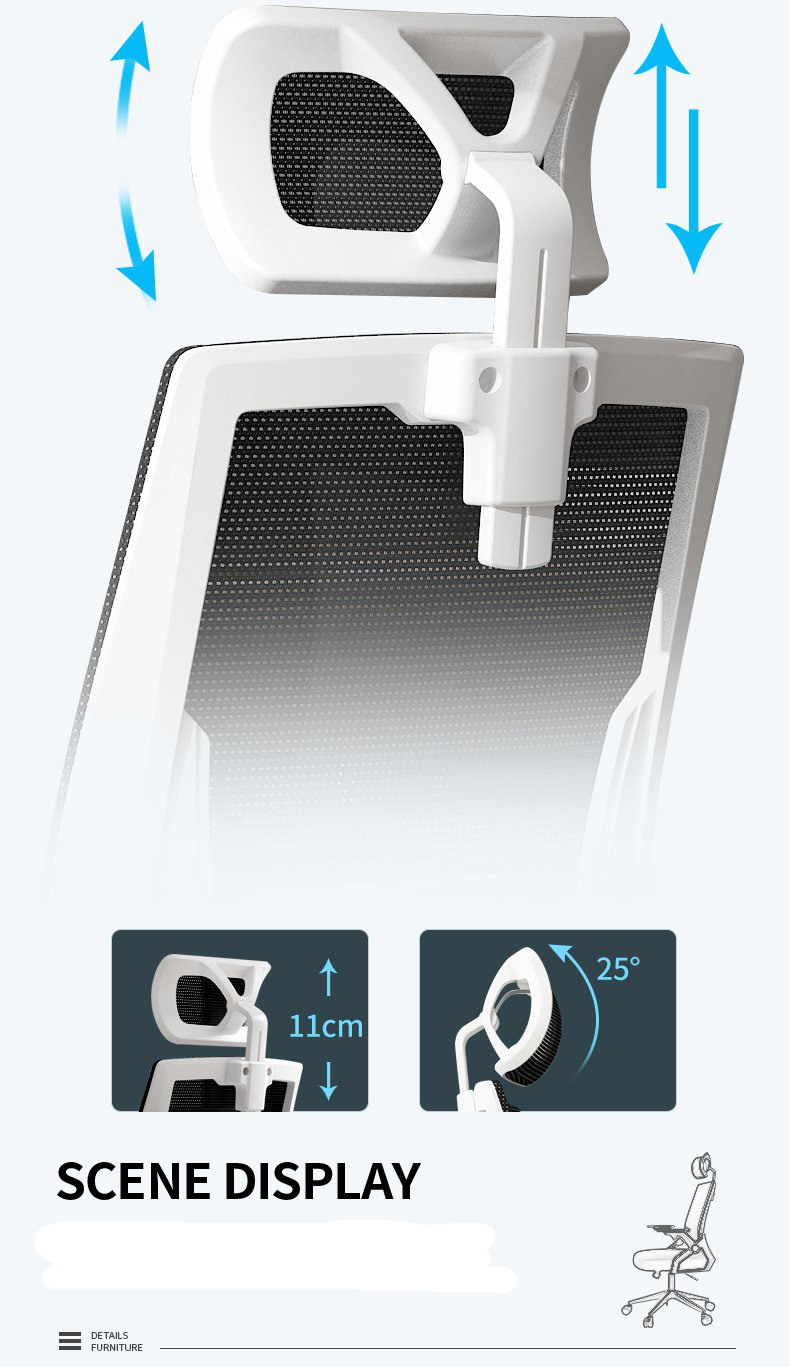 Ghế Công Thái Học Cao Cấp TMS06 Trắng